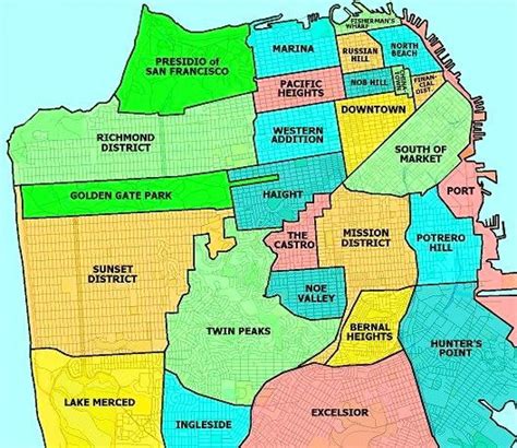 MAP Neighborhood Map Of San Francisco